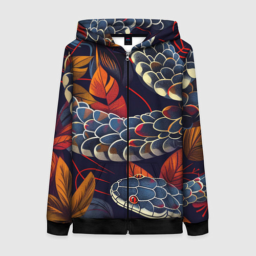 Женская толстовка на молнии Ползу к тебе / 3D-Черный – фото 1