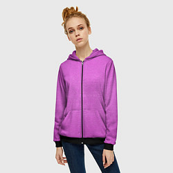 Толстовка на молнии женская Текстура розовой кожи, цвет: 3D-черный — фото 2