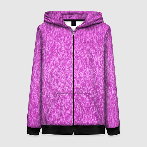 Женская толстовка на молнии Текстура розовой кожи / 3D-Черный – фото 1