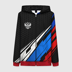 Женская толстовка на молнии Герб России - спортивная абстракция