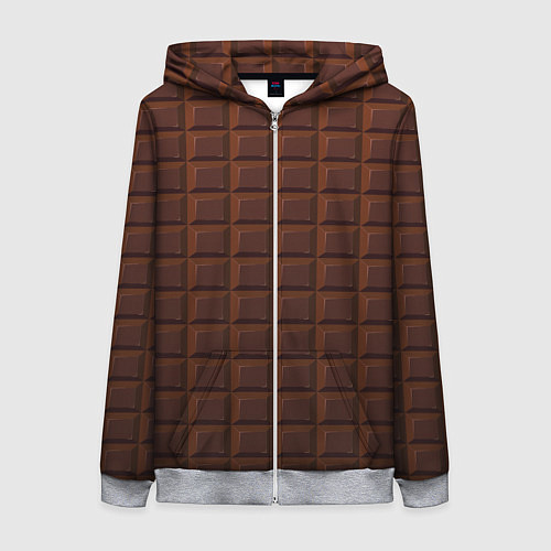 Женская толстовка на молнии Горький шоколад / 3D-Меланж – фото 1