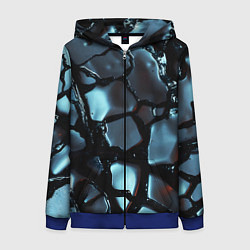 Толстовка на молнии женская The liquid substance is grey, цвет: 3D-синий