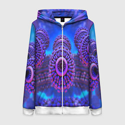 Толстовка на молнии женская Абстракция оптическая, цвет: 3D-белый