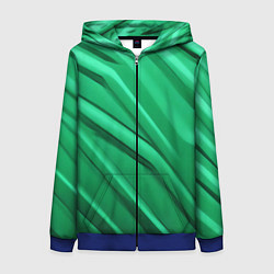 Толстовка на молнии женская Зелёный пластик, цвет: 3D-синий