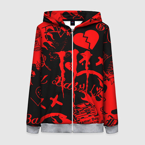 Женская толстовка на молнии Lil peep monster energy / 3D-Меланж – фото 1