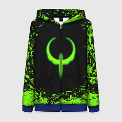 Толстовка на молнии женская Quake кислотные краски, цвет: 3D-синий