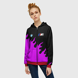 Толстовка на молнии женская BMW flame, цвет: 3D-красный — фото 2