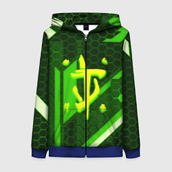 Толстовка на молнии женская Doom geometry green, цвет: 3D-синий