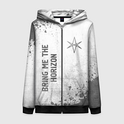 Толстовка на молнии женская Bring Me the Horizon - white gradient вертикально, цвет: 3D-черный