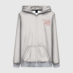 Толстовка на молнии женская Вязью Татьяна - красная надпись, цвет: 3D-меланж