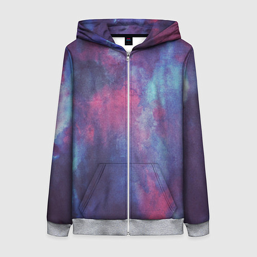 Женская толстовка на молнии Тай-дай космос / 3D-Меланж – фото 1