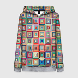 Женская толстовка на молнии Квадратная мозаика