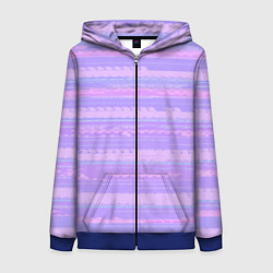 Женская толстовка на молнии Нежный сиреневый полосатый