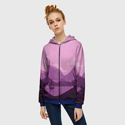 Толстовка на молнии женская Горное озеро, цвет: 3D-синий — фото 2