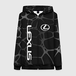 Толстовка на молнии женская Lexus - монохромный, цвет: 3D-черный