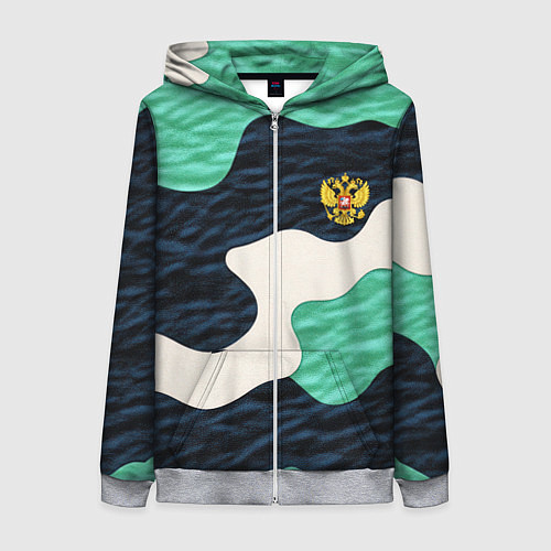 Женская толстовка на молнии Текстурный милитари камуфляж / 3D-Меланж – фото 1