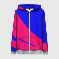Женская толстовка на молнии Сочный синий с розовым двуцветный