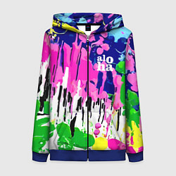 Толстовка на молнии женская Colorful abstraction - aloha, цвет: 3D-синий