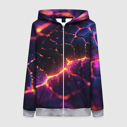 Женская толстовка на молнии Текстура вулкана / 3D-Меланж – фото 1