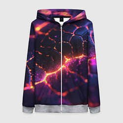 Толстовка на молнии женская Текстура вулкана, цвет: 3D-меланж