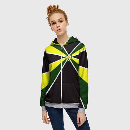 Женская толстовка на молнии Мотострелковые войска: лавры / 3D-Меланж – фото 3