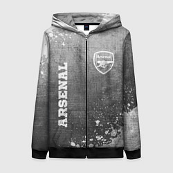 Женская толстовка на молнии Arsenal - grey gradient вертикально