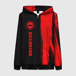 Толстовка на молнии женская Brighton - red gradient по-вертикали, цвет: 3D-черный