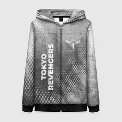 Женская толстовка на молнии Tokyo Revengers - grey gradient вертикально