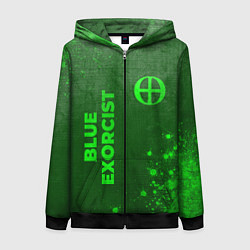 Женская толстовка на молнии Blue Exorcist - green gradient вертикально