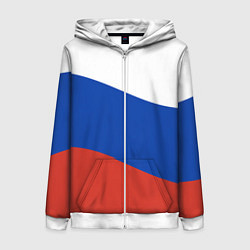Женская толстовка на молнии Флаг России волной