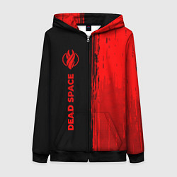 Толстовка на молнии женская Dead Space - red gradient по-вертикали, цвет: 3D-черный