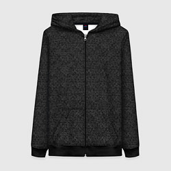 Женская толстовка на молнии Чёрный с серым тёмный текстурированный