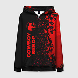 Толстовка на молнии женская Cowboy Bebop - red gradient по-вертикали, цвет: 3D-черный