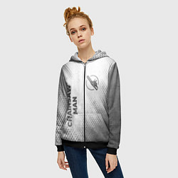 Толстовка на молнии женская Chainsaw Man - white gradient вертикально, цвет: 3D-черный — фото 2