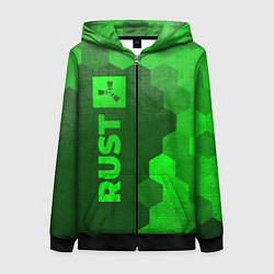 Толстовка на молнии женская Rust - green gradient по-вертикали, цвет: 3D-черный