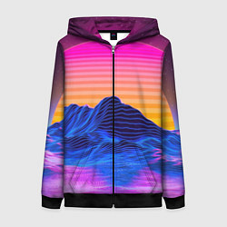 Женская толстовка на молнии Неоновый закат