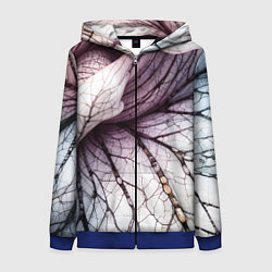 Толстовка на молнии женская Раскрытый цветок, цвет: 3D-синий