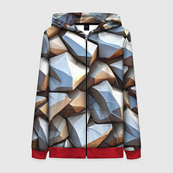 Женская толстовка на молнии Каменно металлическая абстракция