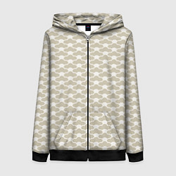 Толстовка на молнии женская Геометричный узор в японском стиле, цвет: 3D-черный
