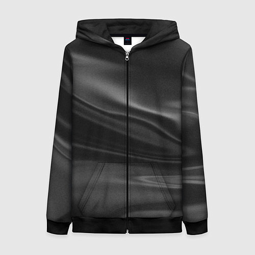 Женская толстовка на молнии Текстура драпированного шелка / 3D-Черный – фото 1