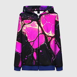 Толстовка на молнии женская Розовые пятна в текстуре, цвет: 3D-синий