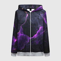 Женская толстовка на молнии Фиолетово-черная объемная текстура