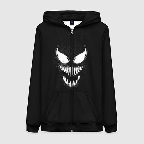Женская толстовка на молнии Веном во тьме / 3D-Черный – фото 1