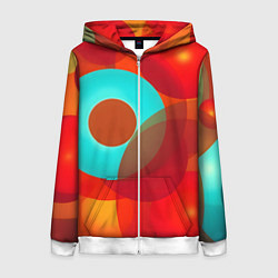 Женская толстовка на молнии Оптическая абстракция с кругами