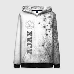 Толстовка на молнии женская Ajax - white gradient по-вертикали, цвет: 3D-черный