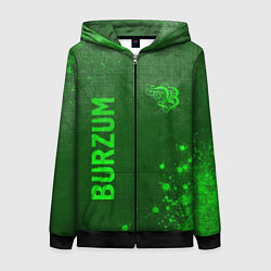 Толстовка на молнии женская Burzum - green gradient вертикально, цвет: 3D-черный