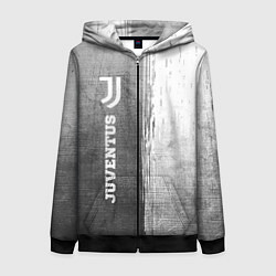 Толстовка на молнии женская Juventus - grey gradient по-вертикали, цвет: 3D-черный