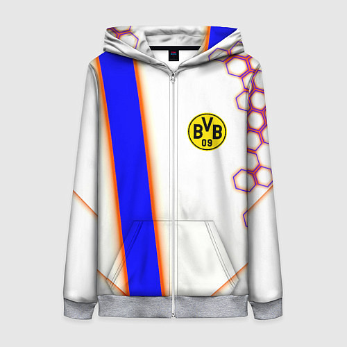 Женская толстовка на молнии Borussia geometry sport / 3D-Меланж – фото 1