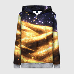 Женская толстовка на молнии Золотая текстура и синее небо