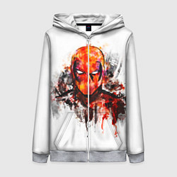 Женская толстовка на молнии Дэдпул краски